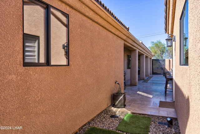 view of home's exterior featuring a patio