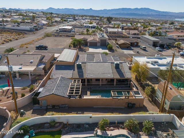 aerial view with a mountain view