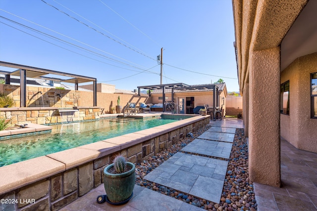 exterior space with a pergola