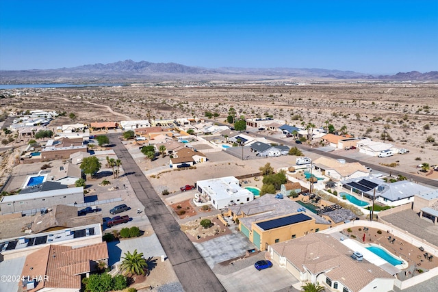 aerial view with a mountain view