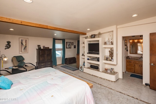 bedroom with recessed lighting