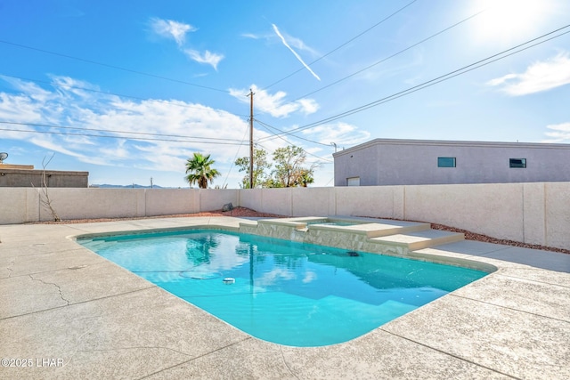 1921 Burgundy Ln, Lake Havasu City, AZ 86404 - view of pool with a fenced backyard and a pool with connected hot tub