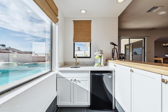 1921 Burgundy Ln, Lake Havasu City, AZ 86404 - kitchen featuring white cabinetry, a sink, visible vents, and light countertops