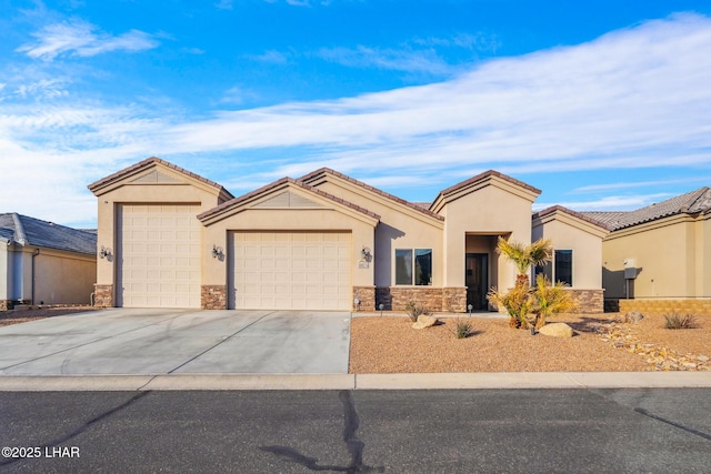 view of front of home with a garage