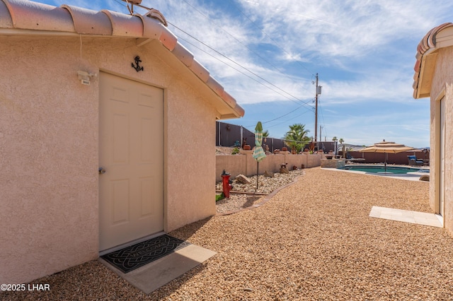 view of yard featuring a fenced backyard and a fenced in pool