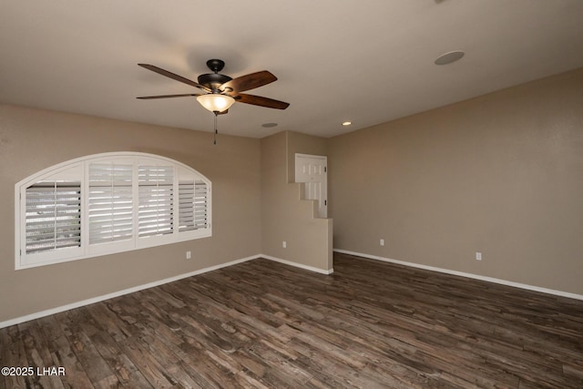 679 Apache Dr, Lake Havasu City, AZ 86406 - spare room featuring a ceiling fan, dark wood finished floors, and recessed lighting