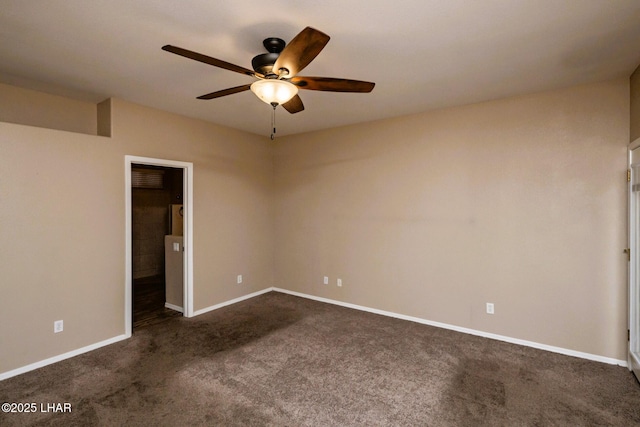 679 Apache Dr, Lake Havasu City, AZ 86406 - unfurnished bedroom featuring dark carpet and ceiling fan