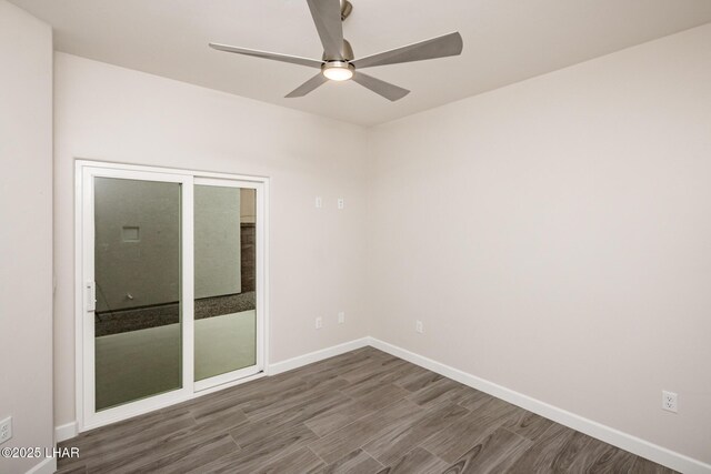 2080 Swanson Ave Unit F, Lake Havasu City, AZ 86403 - unfurnished room featuring ceiling fan, baseboards, and dark wood finished floors