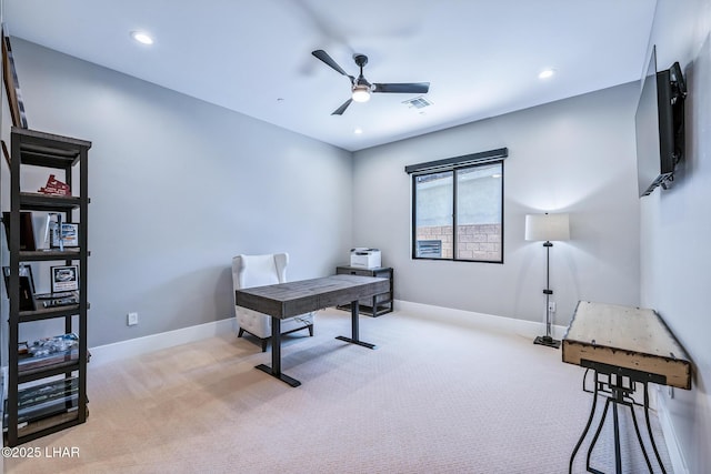 816 Isola Bella Loop, Lake Havasu City, AZ 86403 - carpeted office with a ceiling fan and recessed lighting