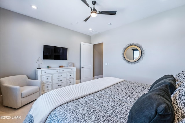 816 Isola Bella Loop, Lake Havasu City, AZ 86403 - bedroom featuring recessed lighting and a ceiling fan