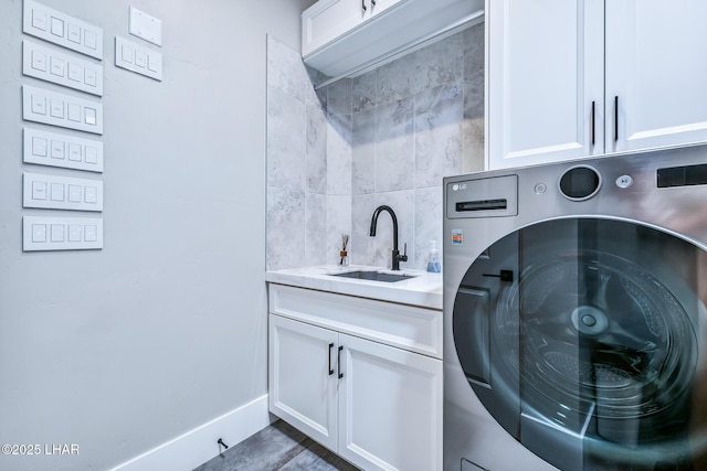816 Isola Bella Loop, Lake Havasu City, AZ 86403 - laundry area with washer / dryer and cabinet space