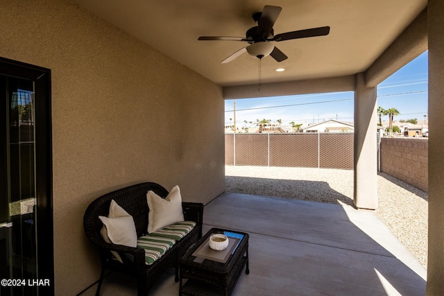 view of patio / terrace with ceiling fan