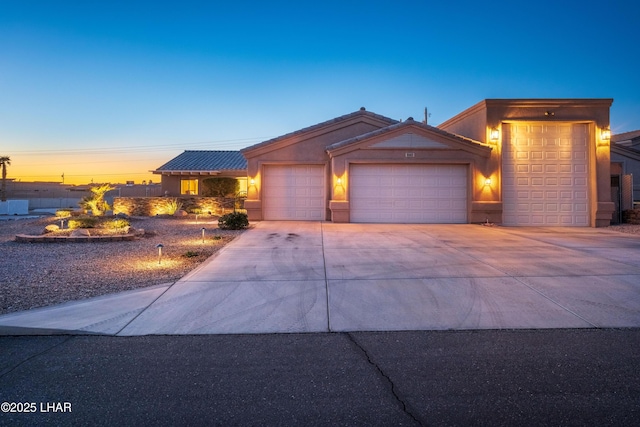 view of front of home featuring a garage