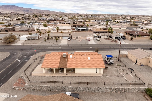 aerial view with a mountain view