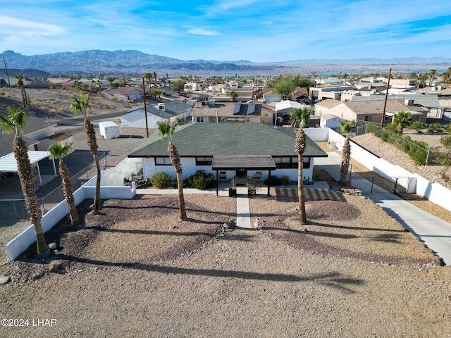 bird's eye view with a mountain view