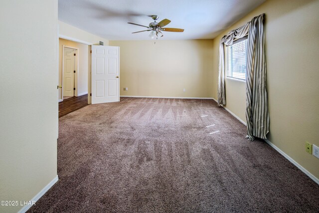 8731 Yaqui, Parker, AZ 85344 - unfurnished room featuring carpet flooring, baseboards, and ceiling fan