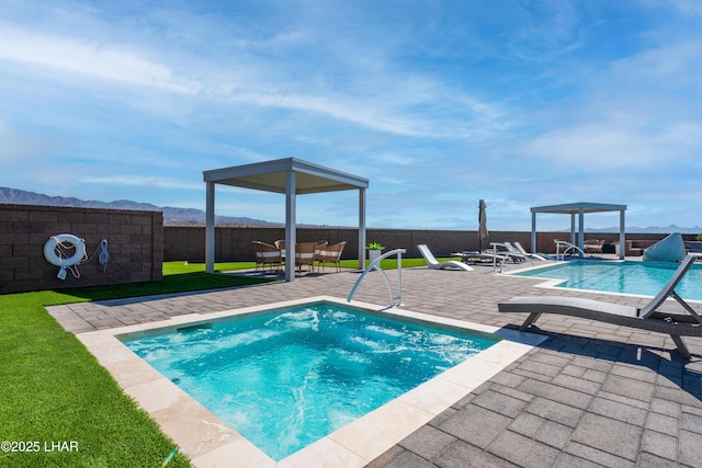 view of pool featuring a patio