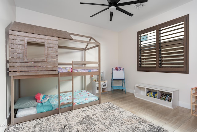 bedroom with light hardwood / wood-style floors