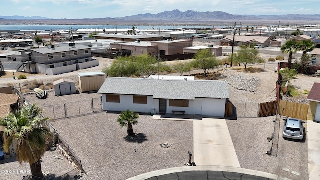 aerial view with a residential view and a mountain view