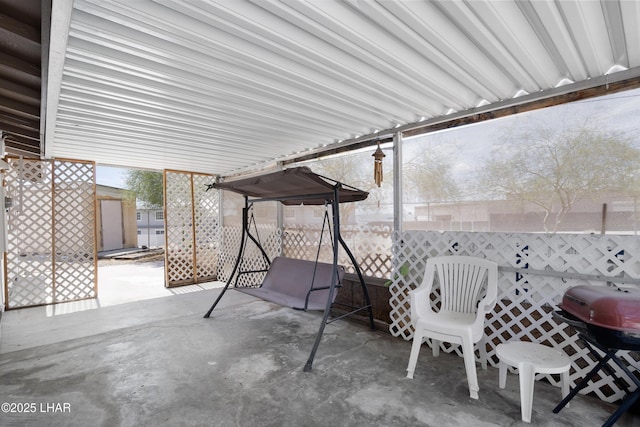 view of patio with area for grilling