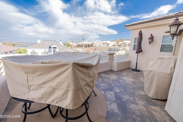 balcony featuring a residential view and area for grilling