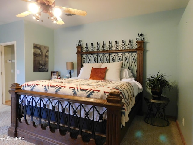 bedroom featuring ceiling fan