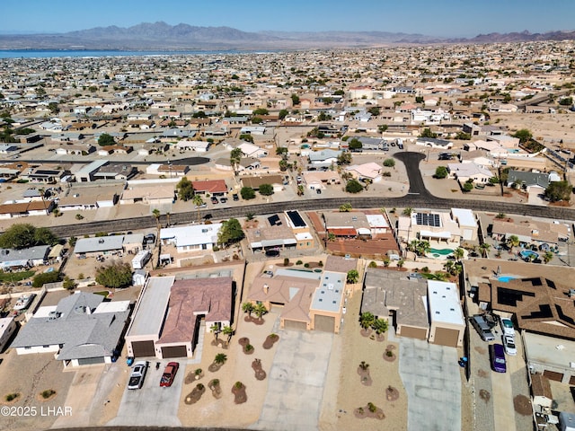 aerial view with a residential view and a mountain view