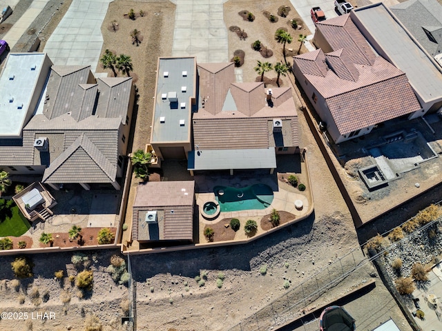 bird's eye view with a residential view