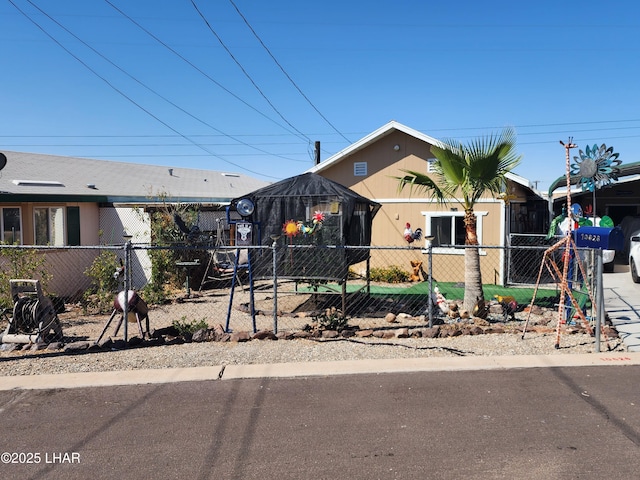 view of front of house with fence private yard