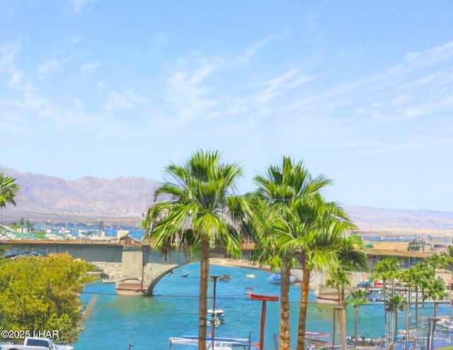 water view featuring a mountain view