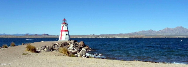 property view of water featuring a mountain view