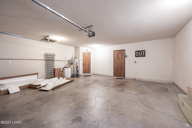 garage with water heater