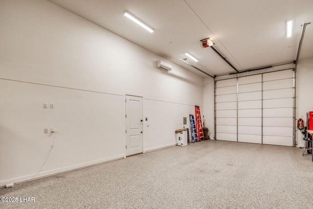 garage with a wall mounted air conditioner