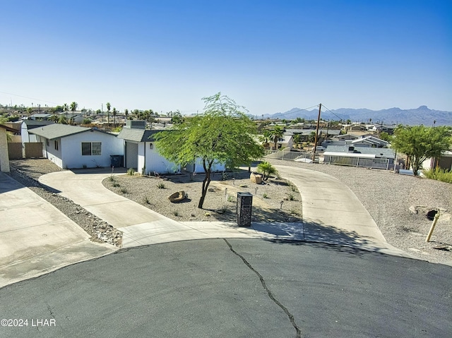 view of front of house with a mountain view