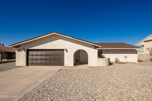 view of front of house with a garage