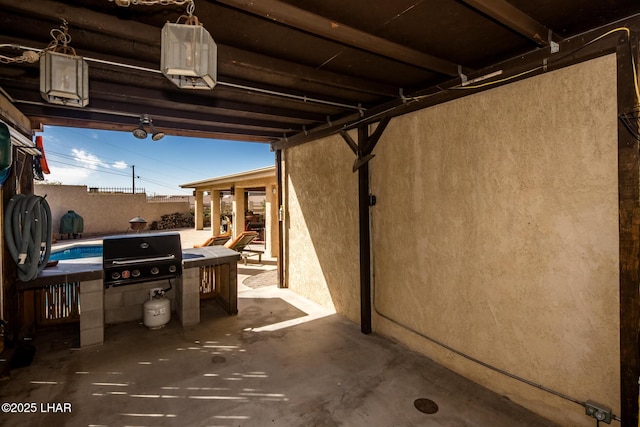 view of patio featuring area for grilling