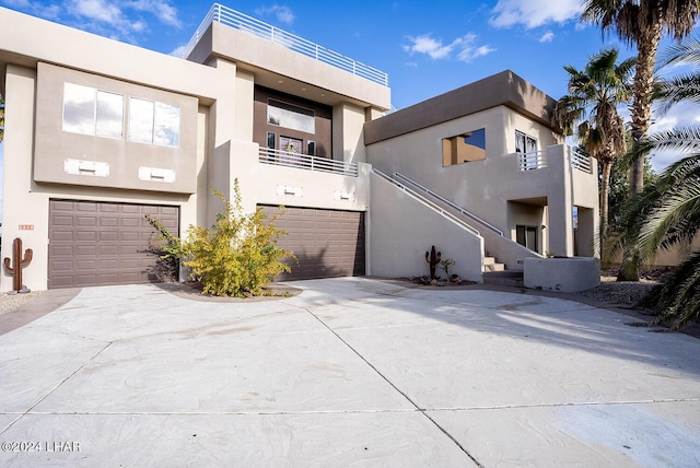 modern home featuring a balcony