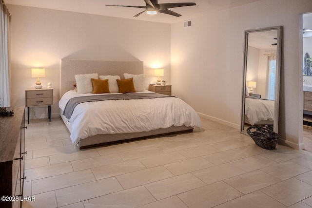1364 Candy Dr, Lake Havasu City, AZ 86404 - bedroom featuring baseboards, visible vents, and a ceiling fan