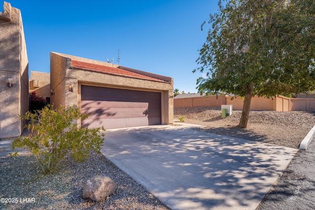 exterior space with a garage