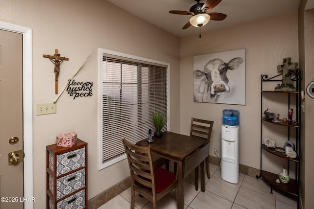 1650 Smoketree Ave S Unit 175, Lake Havasu City, AZ 86403 - dining room with light tile patterned flooring, ceiling fan, and baseboards
