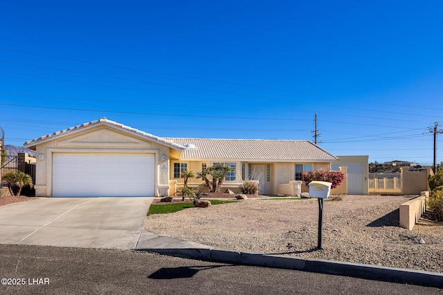 single story home featuring a garage