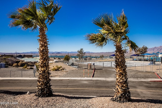 view of yard featuring a mountain view