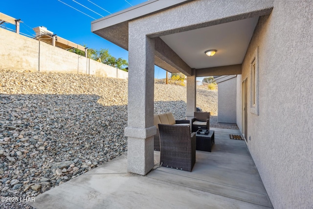 view of patio featuring a fenced backyard