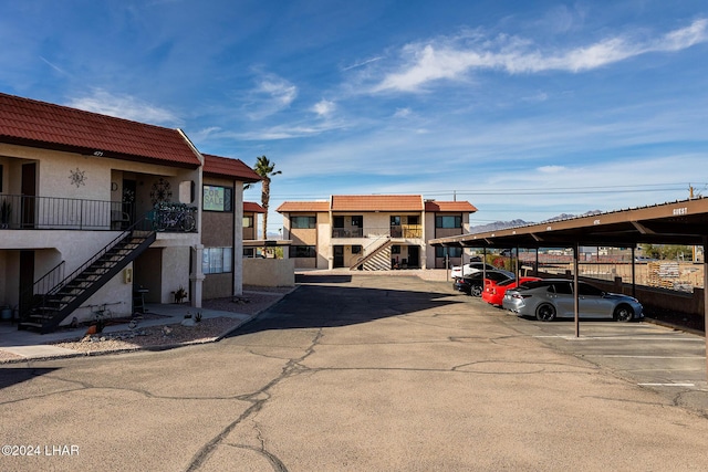 view of car parking with a carport