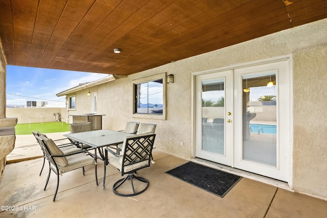 view of patio with french doors