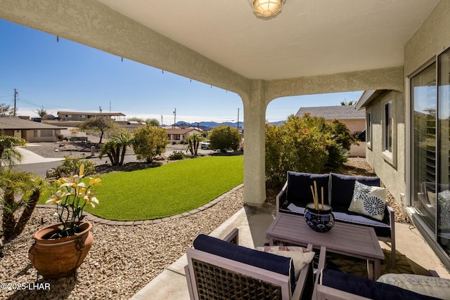 view of patio / terrace featuring an outdoor living space