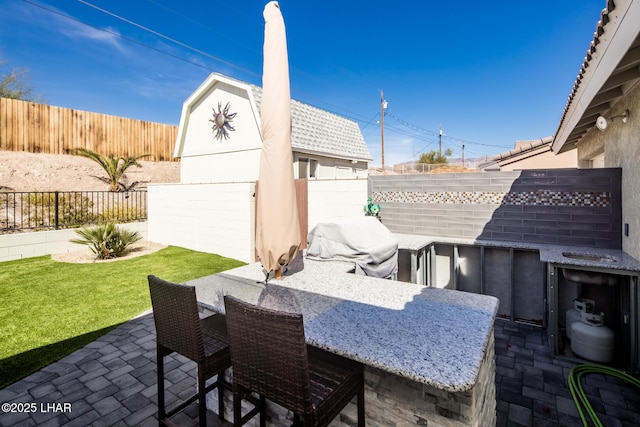 view of patio / terrace featuring grilling area