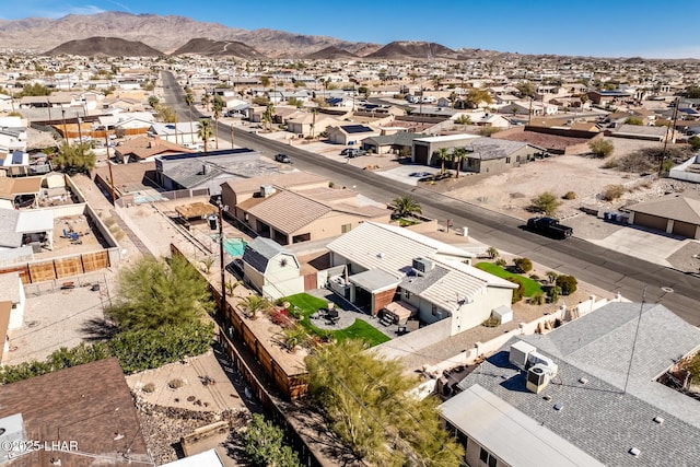 drone / aerial view with a mountain view