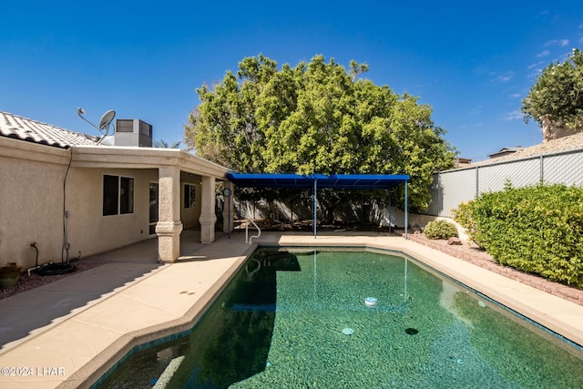 view of pool featuring a patio area