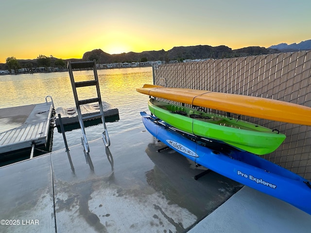 9378 Riverside Dr, Parker, AZ 85344 - dock featuring a water and mountain view